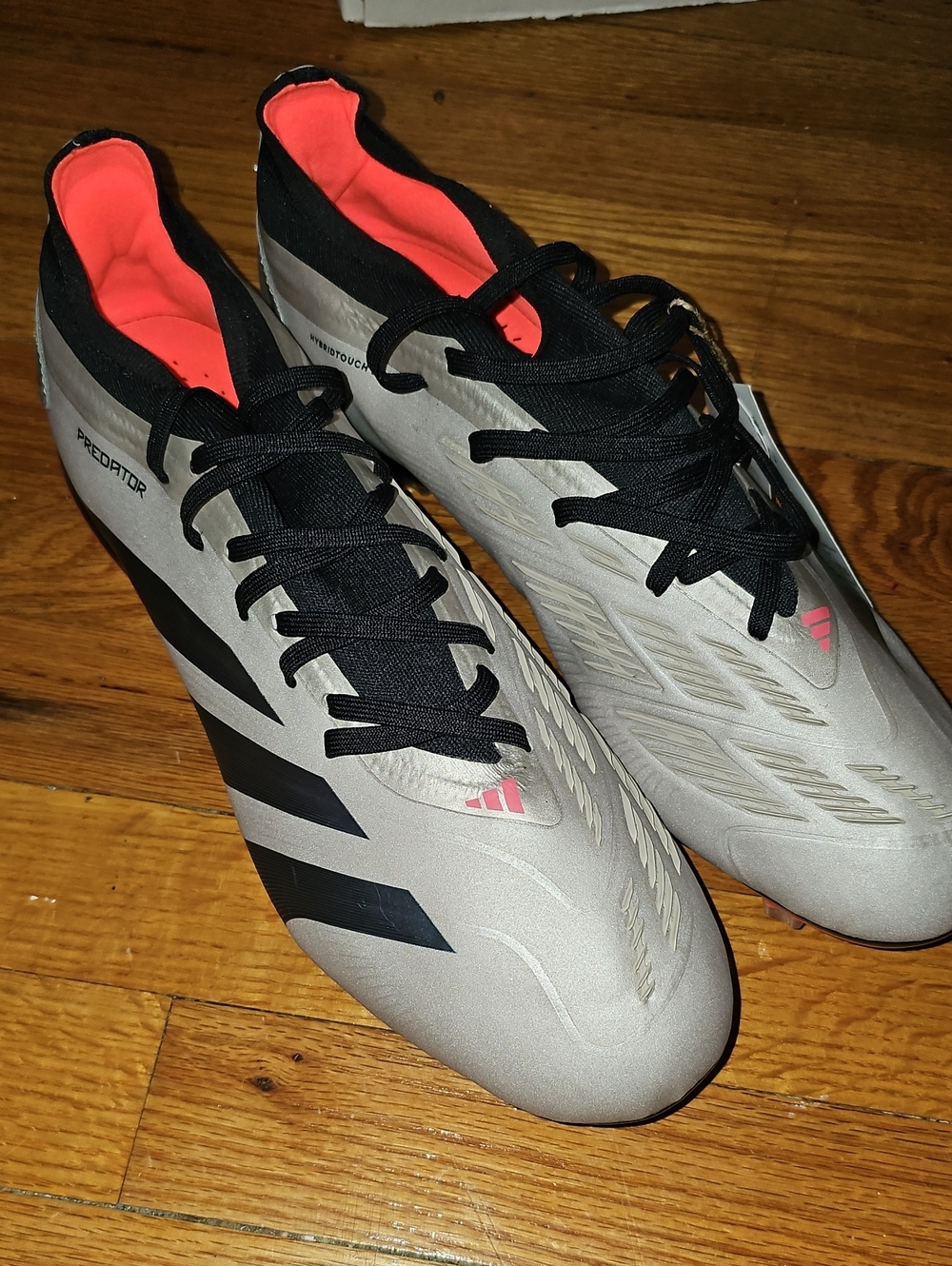 NEW Adidas Predator Pro FG Platinum Metallic Soccer Cleats IF6327 Mens Size 12.5